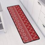 Christmas Festive Knitted Pattern Print Long Kitchen Mat