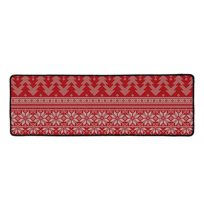 Christmas Festive Knitted Pattern Print Long Kitchen Mat