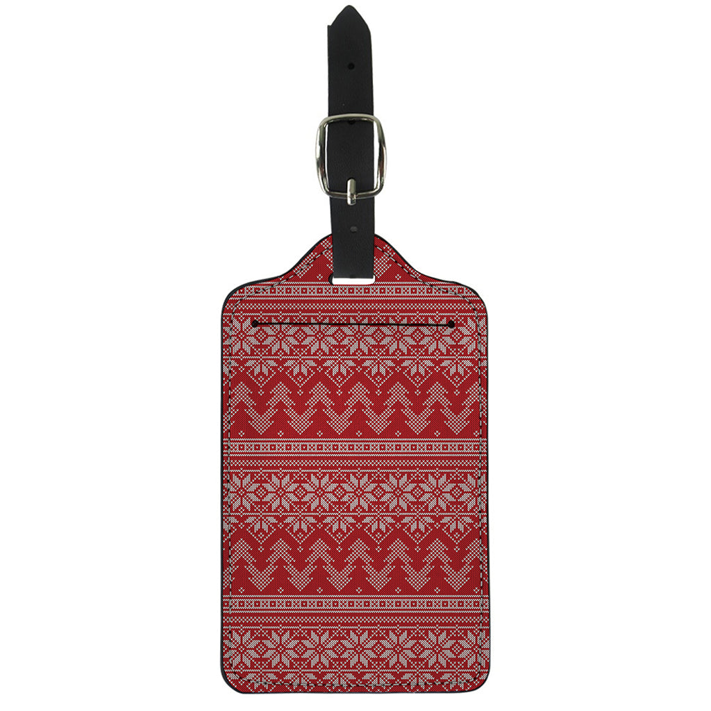 Christmas Festive Knitted Pattern Print Luggage Tag