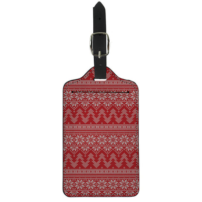 Christmas Festive Knitted Pattern Print Luggage Tag