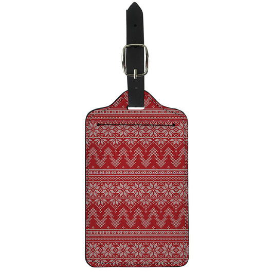 Christmas Festive Knitted Pattern Print Luggage Tag
