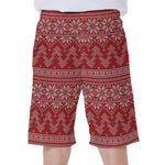 Christmas Festive Knitted Pattern Print Men's Beach Shorts
