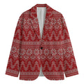 Christmas Festive Knitted Pattern Print Men's Blazer