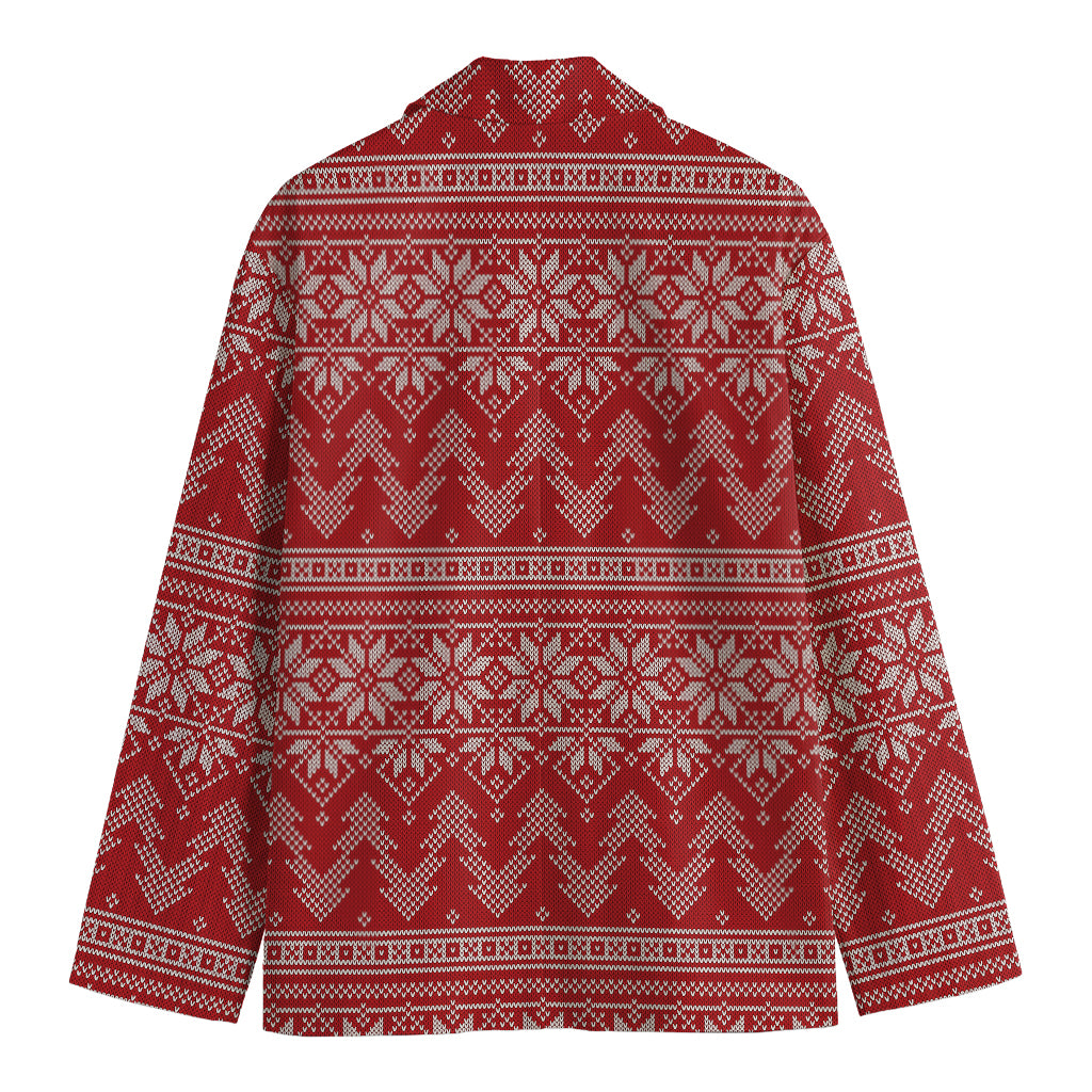 Christmas Festive Knitted Pattern Print Men's Blazer