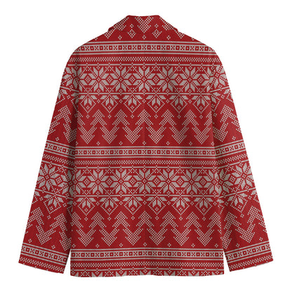 Christmas Festive Knitted Pattern Print Men's Blazer