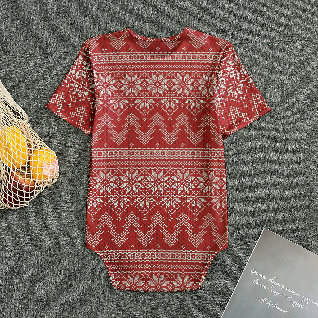 Christmas Festive Knitted Pattern Print Men's Bodysuit