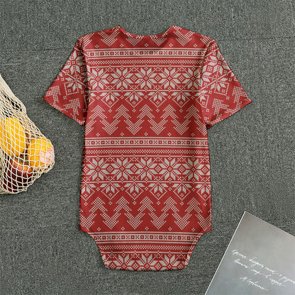 Christmas Festive Knitted Pattern Print Men's Bodysuit