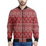 Christmas Festive Knitted Pattern Print Men's Bomber Jacket