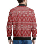 Christmas Festive Knitted Pattern Print Men's Bomber Jacket