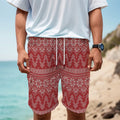Christmas Festive Knitted Pattern Print Men's Cargo Shorts