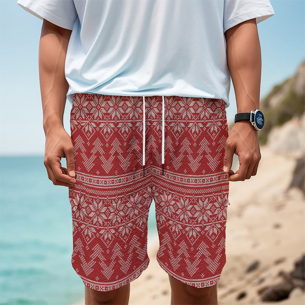 Christmas Festive Knitted Pattern Print Men's Cargo Shorts