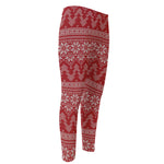 Christmas Festive Knitted Pattern Print Men's Compression Pants