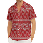 Christmas Festive Knitted Pattern Print Men's Deep V-Neck Shirt