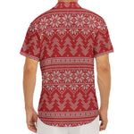 Christmas Festive Knitted Pattern Print Men's Deep V-Neck Shirt