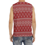 Christmas Festive Knitted Pattern Print Men's Fitness Tank Top