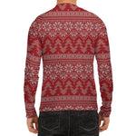 Christmas Festive Knitted Pattern Print Men's Long Sleeve Rash Guard