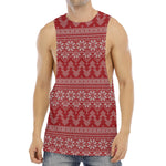 Christmas Festive Knitted Pattern Print Men's Muscle Tank Top