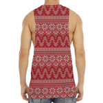Christmas Festive Knitted Pattern Print Men's Muscle Tank Top