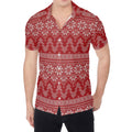 Christmas Festive Knitted Pattern Print Men's Shirt