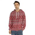 Christmas Festive Knitted Pattern Print Men's Velvet Pullover Hoodie