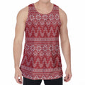 Christmas Festive Knitted Pattern Print Men's Velvet Tank Top
