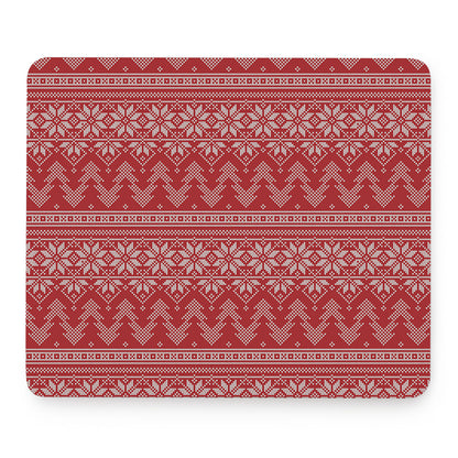 Christmas Festive Knitted Pattern Print Mouse Pad