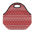 Christmas Festive Knitted Pattern Print Neoprene Lunch Bag