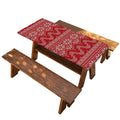 Christmas Festive Knitted Pattern Print Picnic Table Cover