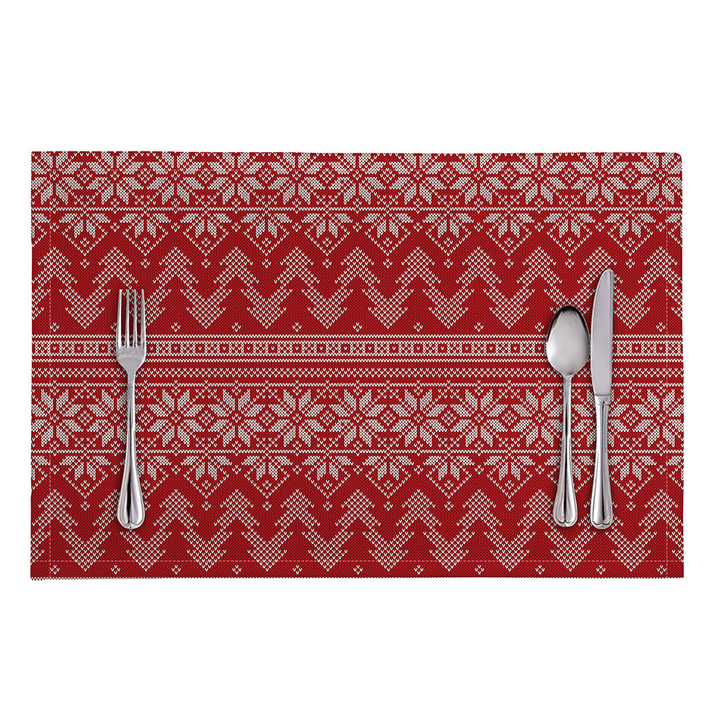 Christmas Festive Knitted Pattern Print Placemat