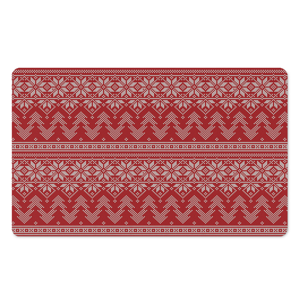 Christmas Festive Knitted Pattern Print Polyester Doormat