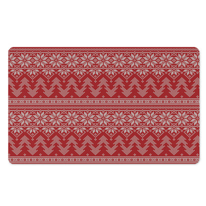 Christmas Festive Knitted Pattern Print Polyester Doormat