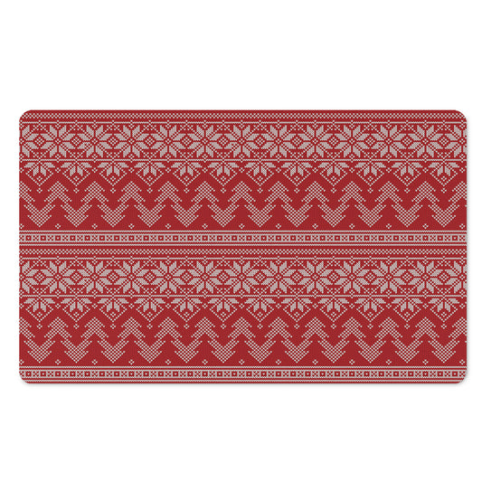 Christmas Festive Knitted Pattern Print Polyester Doormat