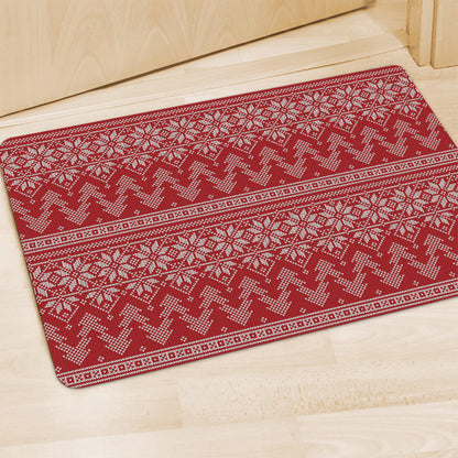 Christmas Festive Knitted Pattern Print Polyester Doormat