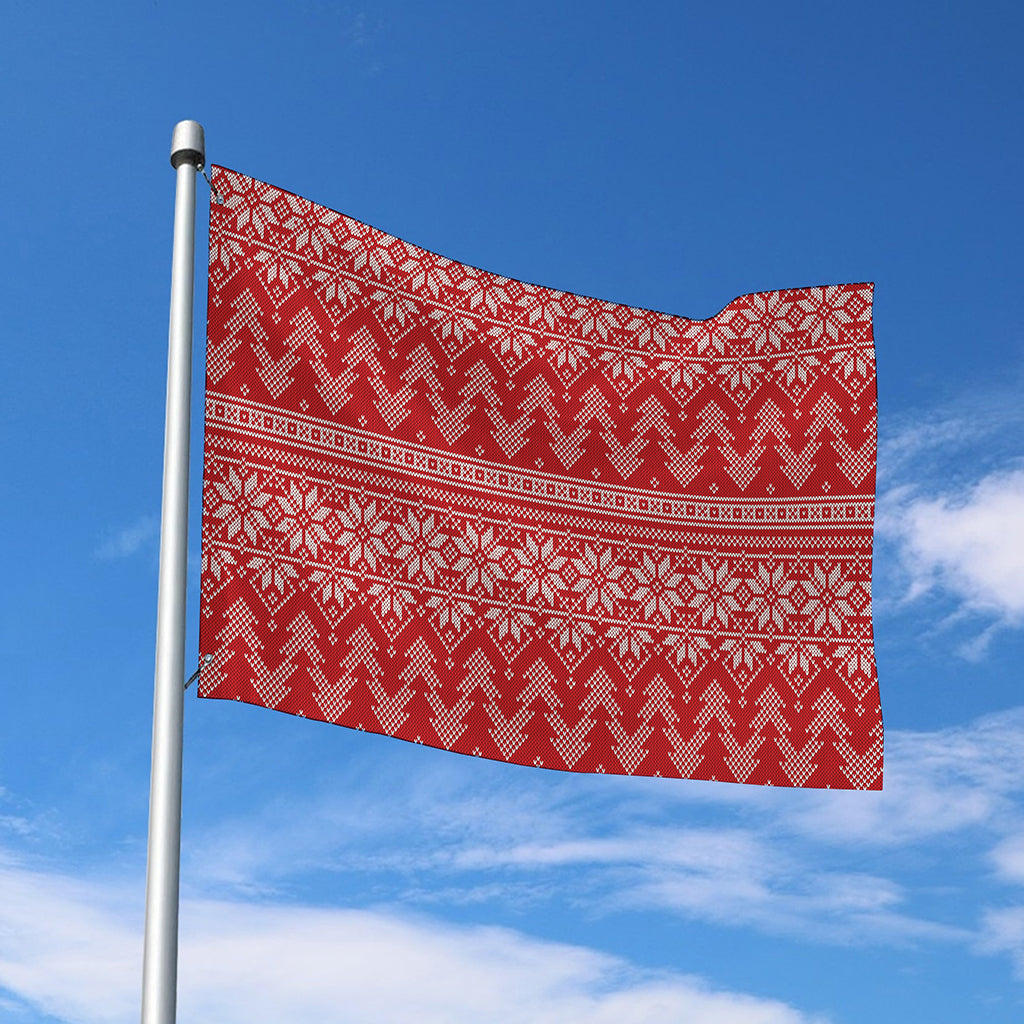 Christmas Festive Knitted Pattern Print Polyester Flag