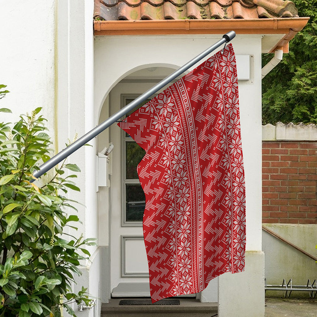 Christmas Festive Knitted Pattern Print Polyester Flag