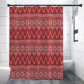 Christmas Festive Knitted Pattern Print Premium Shower Curtain
