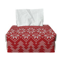 Christmas Festive Knitted Pattern Print Rectangle Tissue Box Cover