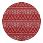 Christmas Festive Knitted Pattern Print Round Blanket