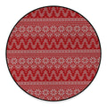 Christmas Festive Knitted Pattern Print Round Floor Mat