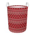 Christmas Festive Knitted Pattern Print Round Laundry Basket