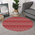 Christmas Festive Knitted Pattern Print Round Rug
