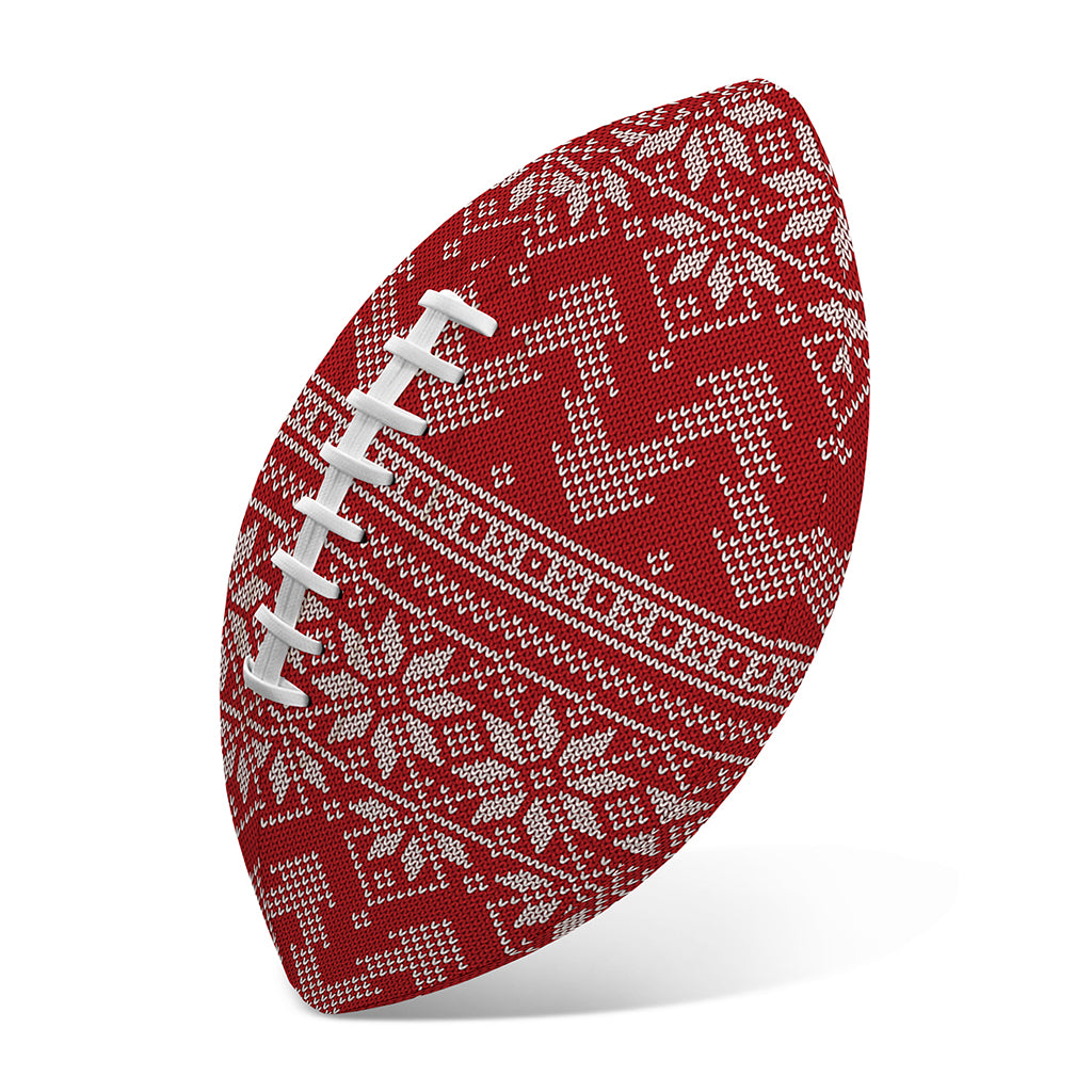 Christmas Festive Knitted Pattern Print Rugby Ball