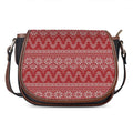 Christmas Festive Knitted Pattern Print Saddle Bag