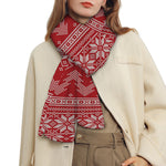 Christmas Festive Knitted Pattern Print Scarf
