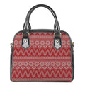 Christmas Festive Knitted Pattern Print Shoulder Handbag