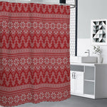 Christmas Festive Knitted Pattern Print Shower Curtain