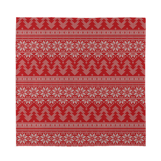 Christmas Festive Knitted Pattern Print Silk Bandana