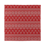 Christmas Festive Knitted Pattern Print Silk Bandana