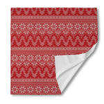 Christmas Festive Knitted Pattern Print Silk Bandana
