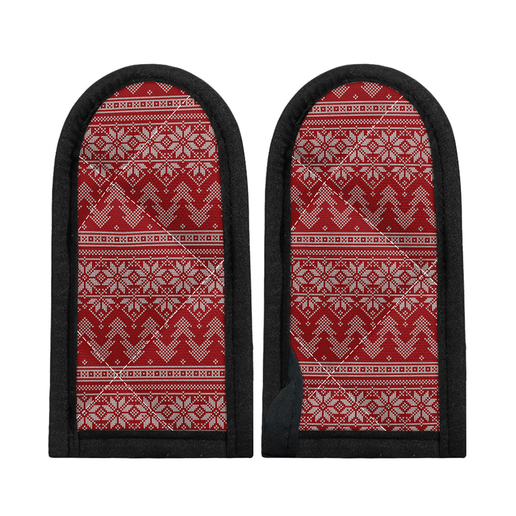 Christmas Festive Knitted Pattern Print Skillet Handle Cover